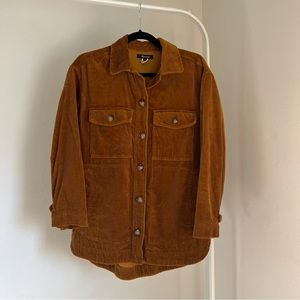 Madewell Kentworth Oversized Corduroy Shirt Jacket in Dark Amber XXS